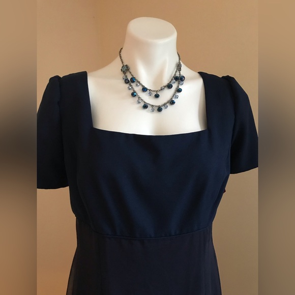 Alfred Angel Maxi Beautiful Navy Blue Gown Sz XL - Picture 3 of 14